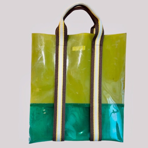 Marni Bags Marni X Hm Green Transparent Pvc Tote Bag With Striped